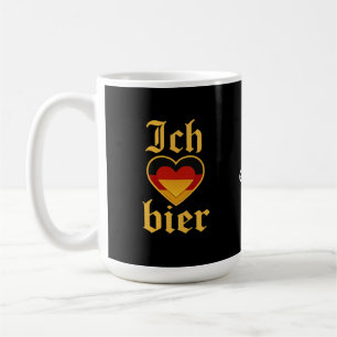 Caneca De Café Alemão Ich Heart Bier Oktoberfest Funny Bavarian