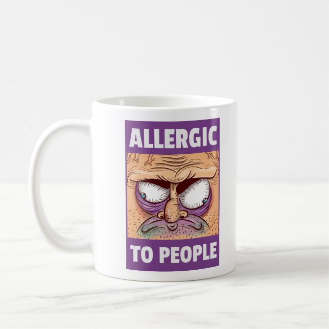 Caneca De Café Alergia às Pessoas (Esquerda)