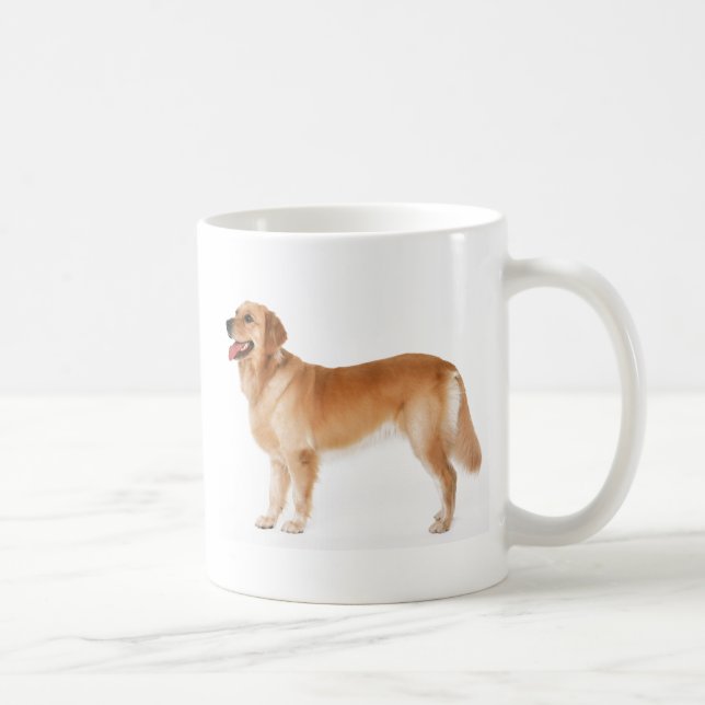 Caneca de café alerta do golden retriever (Direita)