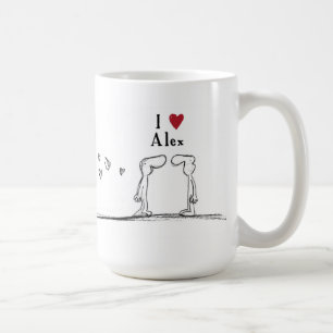 Caneca De Café Alex "eu amo Alex" "mim coração Alex "