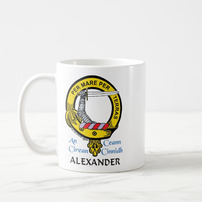 Caneca De Café ALEXANDER Scottish Clan Crest Mug (Esquerda)