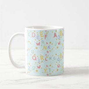 Caneca De Café Alfabeto ABCs Bolhas