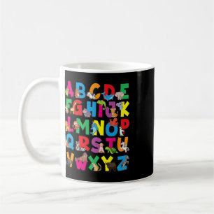 Caneca De Café Alfabeto Animais Abcs Zoológico Crianças Meninos M