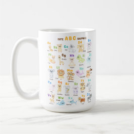 Caneca De Café Alfabeto Animal ABC Animais fofos