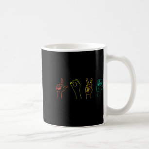 Caneca De Café Alfabeto da Linguagem de Sinais Americana do Amor 