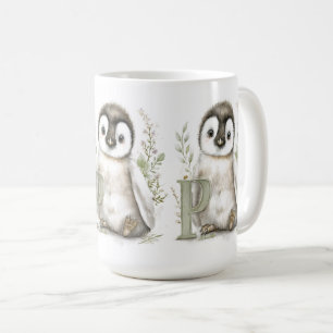Caneca De Café Alfabeto de Animais Bebês Adoráveis em Aquarela Pi