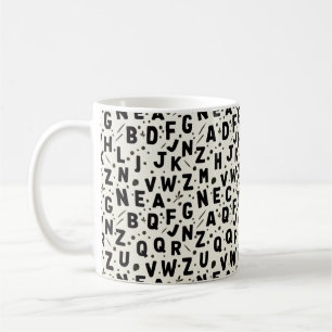Caneca De Café Alfabeto de Tinta Onyx