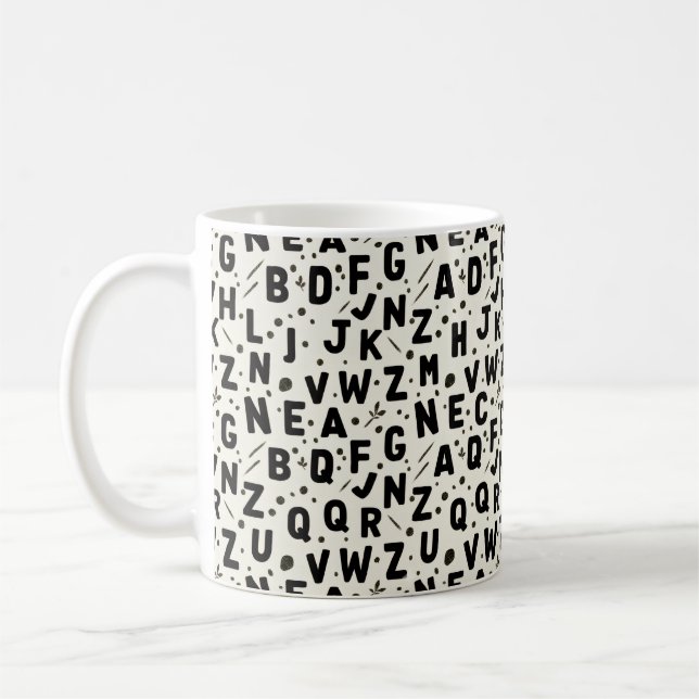 Caneca De Café Alfabeto de Tinta Onyx (Esquerda)
