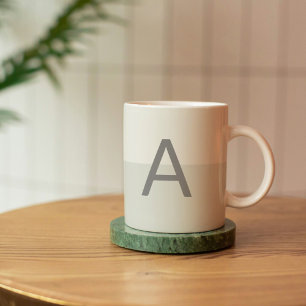 Caneca De Café Alfabeto Personalizado de Duas Cinzas De Tom