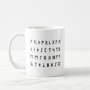 Caneca De Café Alfabeto Runic [Futhorc]