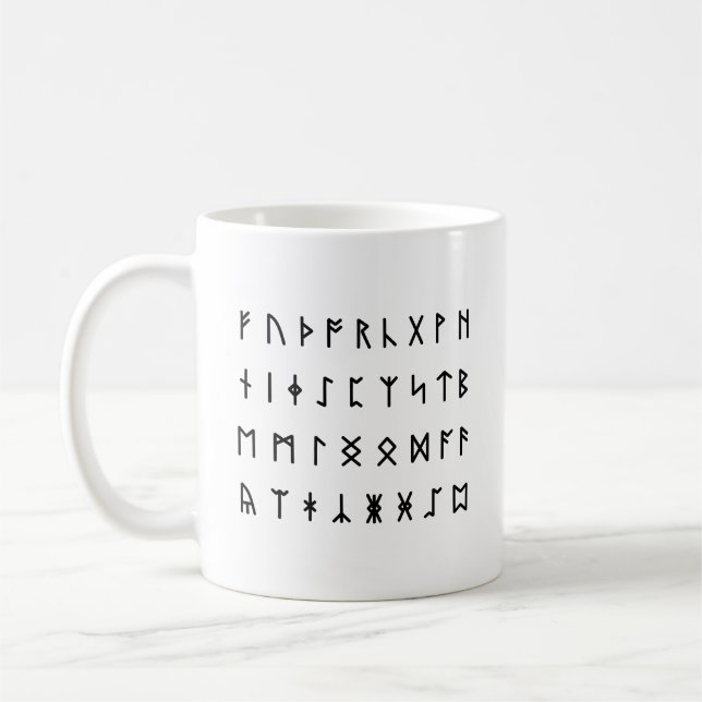 Caneca De Café Alfabeto Runic [Futhorc] (Esquerda)