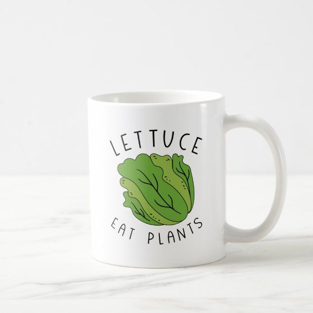 Caneca De Café Alface Coma Plantas (Direita)