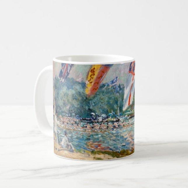 Caneca De Café Alfred Sisley - Regatta em Molesey (Frente Esquerda)