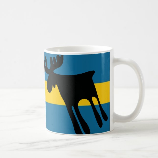 Caneca De Café Älg / Moose med Svenska flaggan (Direita)