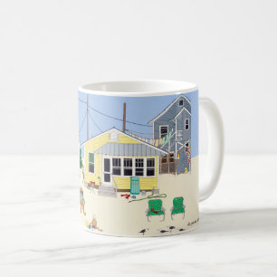 Caneca De Café Algodão Colorido de Praia Vintage