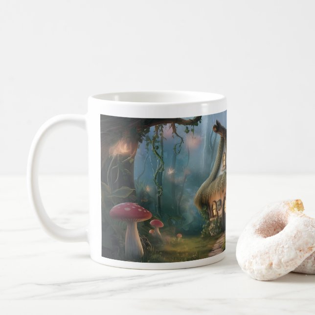 Caneca De Café Algodão da Floresta Whimsical (Com Donut)