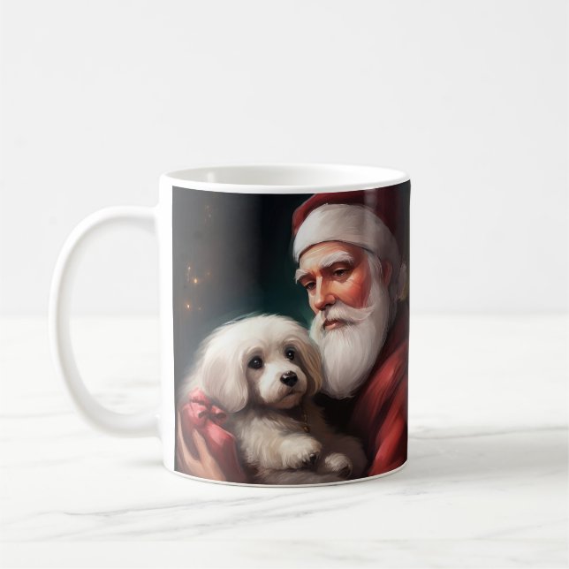 Caneca De Café Algodão De Tulear Com Natal Do Papai Noel (Esquerda)
