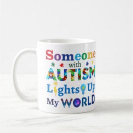 Caneca De Café Alguém com AUTISM acende meu mundo