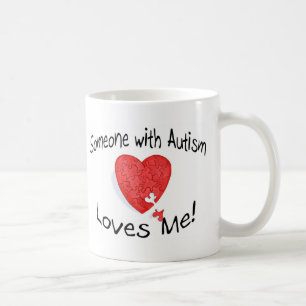 Caneca De Café Alguém com autismo ama-me (P Hrt)