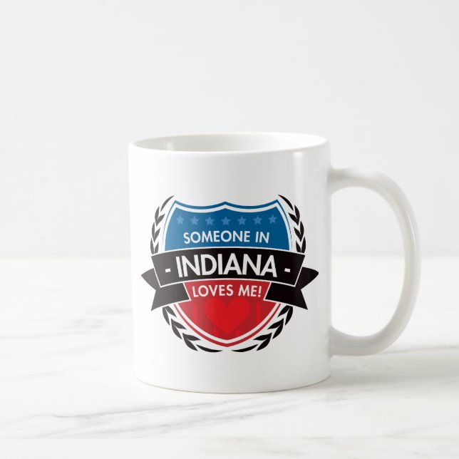 Caneca De Café Alguém em Indiana ama-me (Direita)