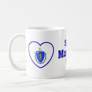 Caneca De Café Alguém em Massachusetts ama-me