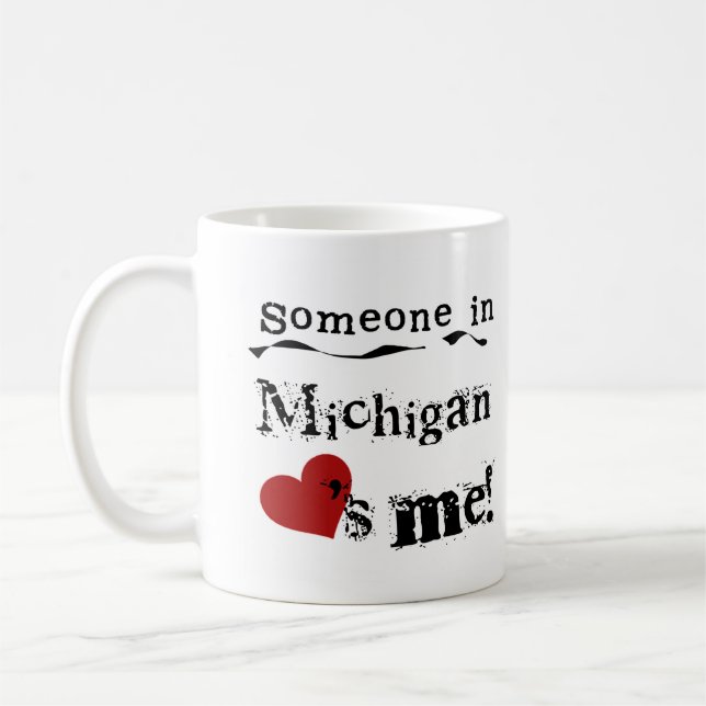 Caneca De Café Alguém em Michigan ama-me (Esquerda)