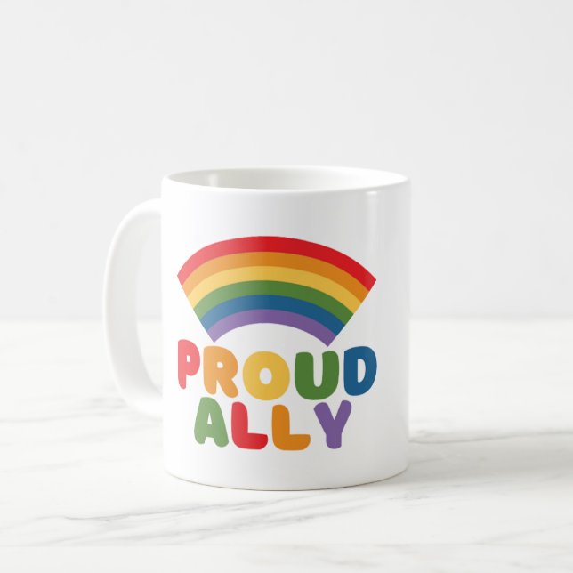 CANECA DE CAFÉ ALIADO ORGULHOSO - ORGULHO LGBTQ (Frente Esquerda)