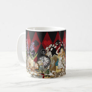 Caneca De Café Alice Aventuras com o Gato Cheshire Louco do País 