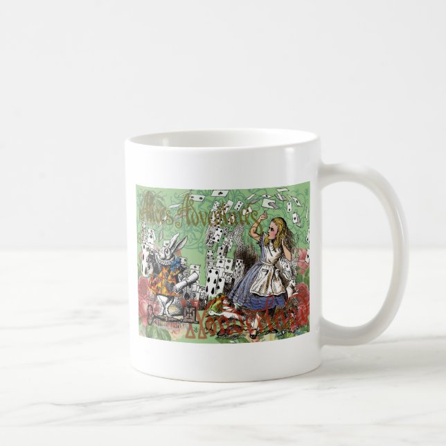 Caneca De Café alice cards maravilderland hatrabbit (Direita)