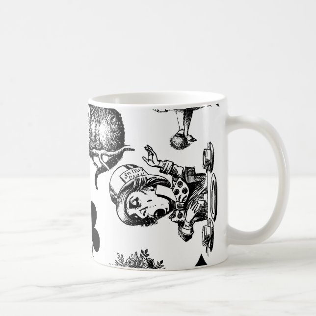 Caneca De Café Alice Coelho Branco País das Maravilhas Clássico (Direita)