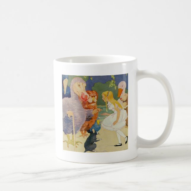 Caneca De Café Alice e o Pássaro Dodo na Corrida de Caucus (Direita)