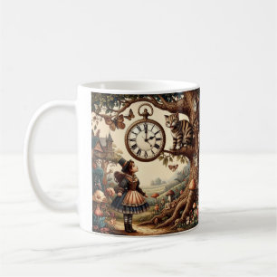 Caneca De Café Alice & Gato de Cheshire: Fantasia Caprichosa do P