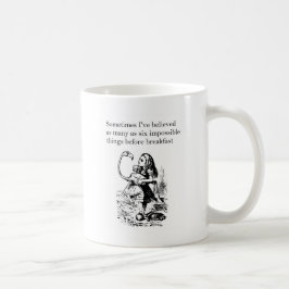 Caneca De Café Alice no País das Maravilhas, "Seis Coisas Impossí