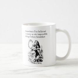 Caneca De Café Alice no País das Maravilhas, "Seis Coisas Impossí