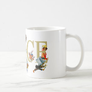 CANECA DE CAFÉ ALICE NO PAÍS DE AS MARAVILHAS E AMIGOS