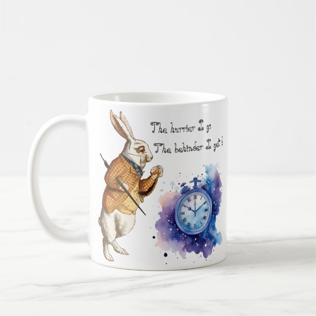 Caneca De Café Alice - Rabbit Branco - O apressado que eu vou (Esquerda)