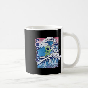 Caneca De Café Alien Surf Desenho Animado Surfando Praia Mar Ocea
