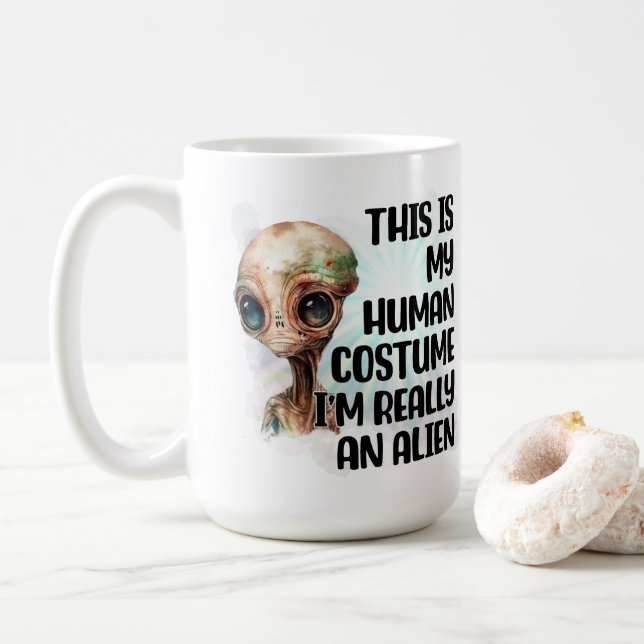 Caneca De Café Alienígena (Com Donut)
