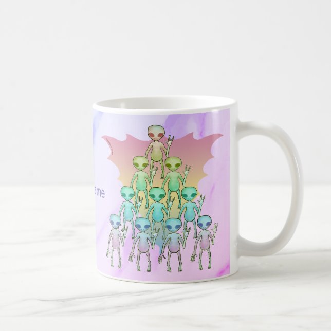 Caneca De Café Alienígena arco-íris (Direita)