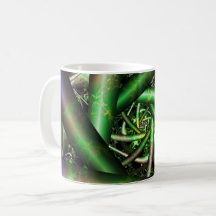 Caneca De Café Alienígena Arte Fractal Multicolor