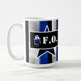Caneca De Café Alienígena Azul Irritado [ SKULLien ] por J.H.T.