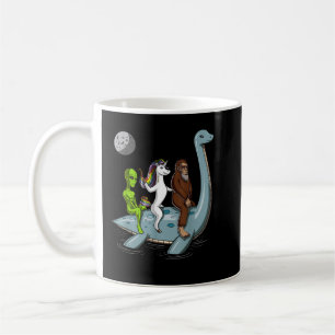 Caneca De Café Alienígena Bigfoot Unicorn Andando Loch Ness Monst