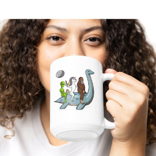 Caneca De Café Alienígena Bigfoot Unicorn Andando Loch Ness Monst