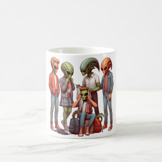 Caneca De Café Alienígena Campout: Aventura Cósmica Aguarda