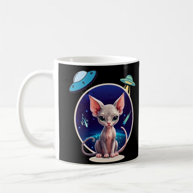 Caneca De Café alienígena de gato esphynx (Esquerda)