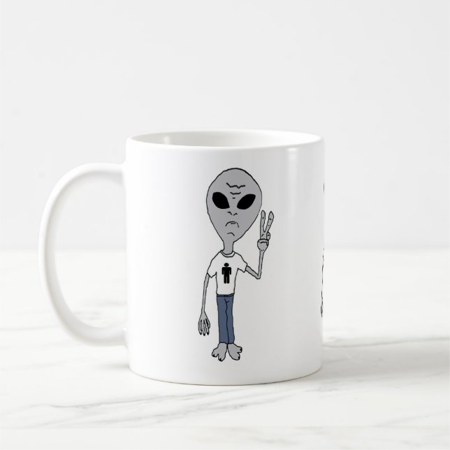 Caneca De Café Alienígena de paz (Esquerda)