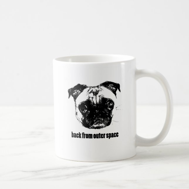 Caneca De Café alienígena do pug - traseira do espaço (Direita)