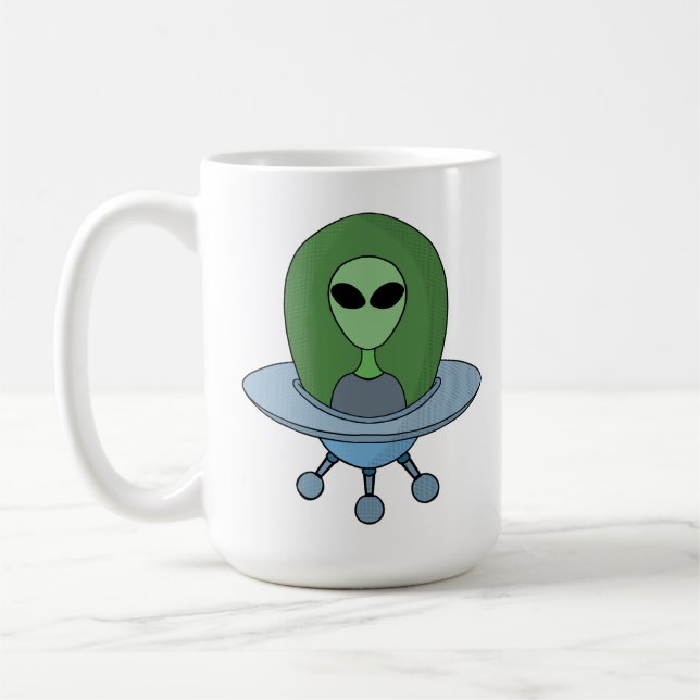 Caneca De Café Alienígena em sua nave espacial (Esquerda)