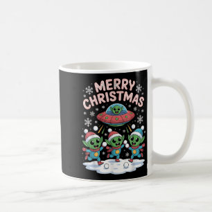 Caneca De Café Alienígena engraçada Trio Feliz de Natal Feio Sant