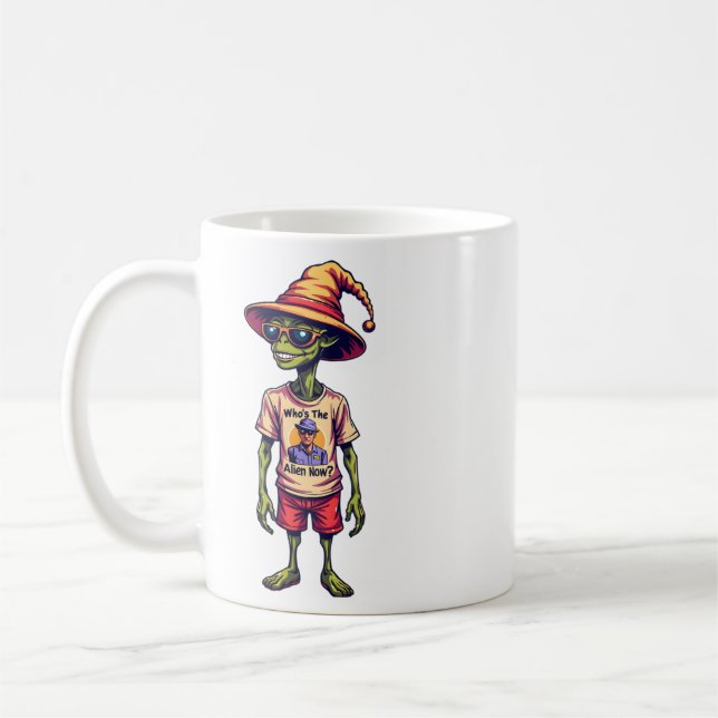 Caneca De Café Alienígena Engraçado Meme "Quem é a Alienígena Ago (Esquerda)